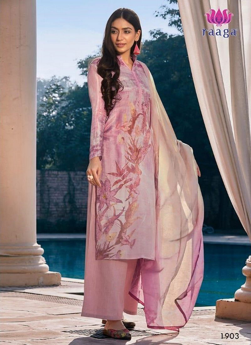 SWAGAT RAAGA Latest fancy Designer Stylish Casual Wear Heavy Pure Cotton Silk Printed With Hand Work Salwar Suit Collection